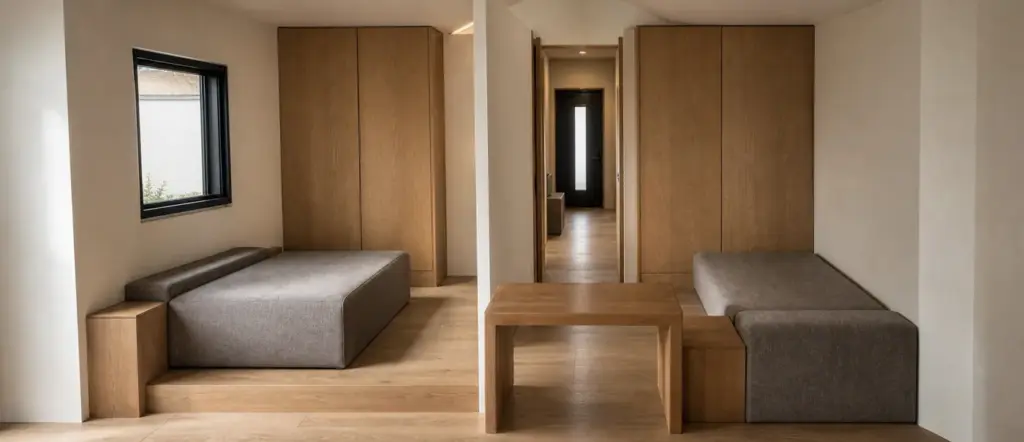 Zona de descanso con mobiliario integrado