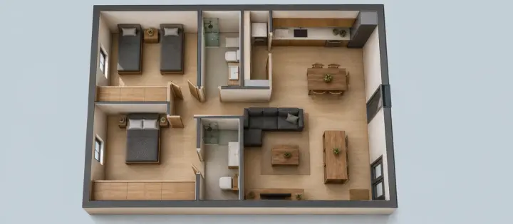 Distribución completa de una vivienda