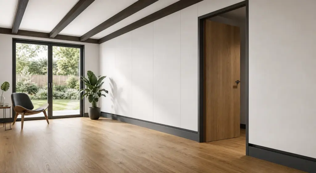 Madera, luz y líneas constructivas
